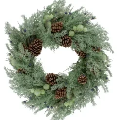 Wreaths-Kirkland's Home Pine And Blueberry Wreath Green