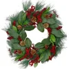 Wreaths-Kirkland's Home Pine Needles And Berries Wreath Green/Red
