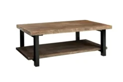 Coffee Tables-Kirkland's Home Pine Wood And Metal Coffee Table Brown