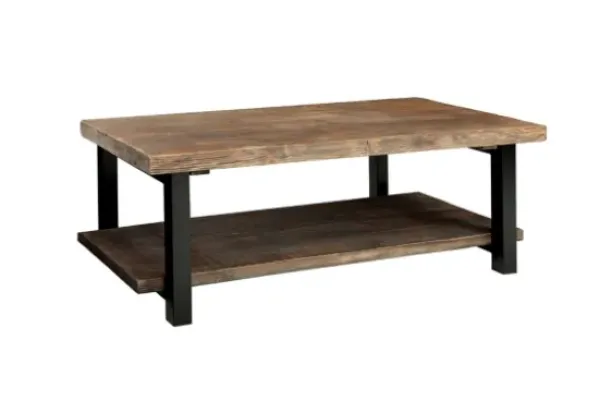 Coffee Tables-Kirkland's Home Pine Wood And Metal Coffee Table Brown