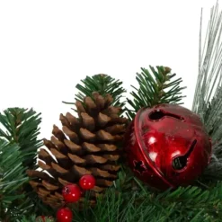 Arrangements & Greenery-Kirkland's Home Pinecone, Plaid, & Houndstooth Christmas Garland Green/Red