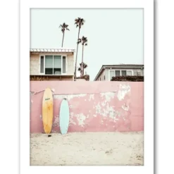 Framed Art-Kirkland's Home Pink Beach Photography Framed Art Prints, Set Of 6 Pink/Green