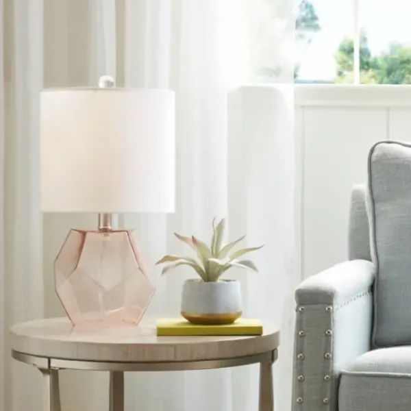 Table Lamps-Kirkland's Home Pink Glass Stella Table Lamp White