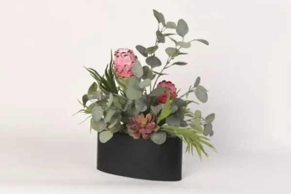 Arrangements & Greenery-Kirkland's Home Pink Protea And Eucalyptus Arrangement In Planter Pink/Green