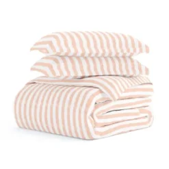 Duvets-Kirkland's Home Pink Rugged Stripe 2-Pc. Twin Duvet Cover Set Pink/White