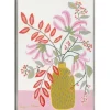 Framed Art-Kirkland's Home Pink Table Framed Canvas Art Print White/Pink/Green