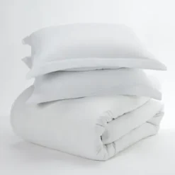 Duvets-Kirkland's Home Pinstripe 3-Pc. Queen Duvet Cover Set White/Gray
