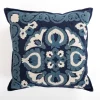 Pillows-Kirkland's Home Pippa Embroidered Denim Pillow Blue