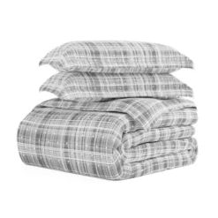 Duvets-Kirkland's Home Plaid Polka Dot 2-Pc. Twin Duvet Cover Set Gray