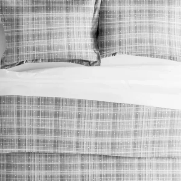 Duvets-Kirkland's Home Plaid Polka Dot 2-Pc. Twin Duvet Cover Set Gray