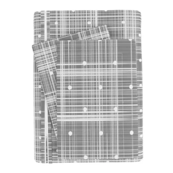 Duvets-Kirkland's Home Plaid Polka Dot 2-Pc. Twin Duvet Cover Set Gray