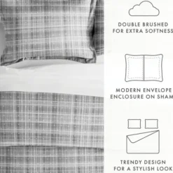 Duvets-Kirkland's Home Plaid Polka Dot 2-Pc. Twin Duvet Cover Set Gray