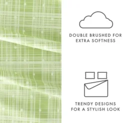 Bed Sheets-Kirkland's Home Plaid Polka Dot 3-Pc. Twin Sheet Set Green