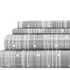 Bed Sheets-Kirkland's Home Plaid Polka Dot 3-Pc. Twin Sheet Set Gray