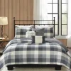 Bedspreads & Coverlets-Kirkland's Home Plaid Reversible 6-Pc. Full/Queen Coverlet Set Gray/White