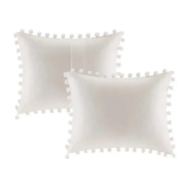Comforters-Kirkland's Home Pom Pom Full/Queen 3-Pc. Comforter Set White