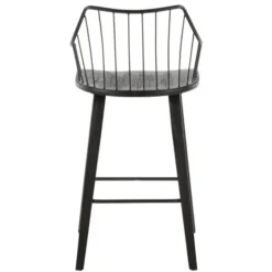 Bar Stools & Counter Height Stools-Kirkland's Home Poplar Wood Swivel Counter Stool Black