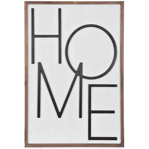 Wall Quotes & Signs-Kirkland's Home Popped Letter Home Plaque Black/White/Brown