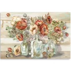 Canvas Art-Kirkland's Home Poppies And Eucalyptus Canvas Art Print, 60X40 In. Tan
