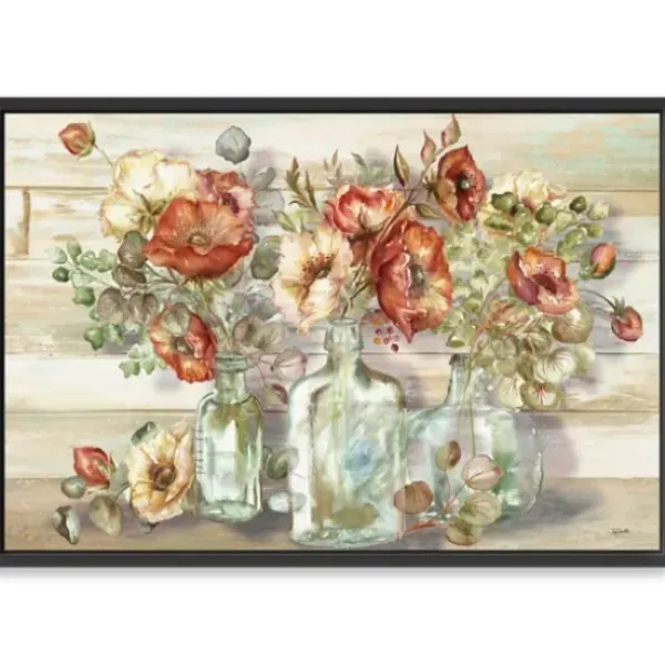 Canvas Art-Kirkland's Home Poppies And Eucalyptus Framed Giclee Canvas Print Multi