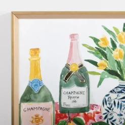 Framed Art-Kirkland's Home Popping Champagne Bottles Framed Art Print Pink/Green/Multi