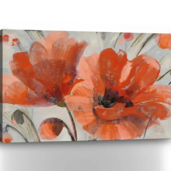 Canvas Art-Kirkland's Home Popping Poppies Canvas Art Print, 48X32 In. Orange/White