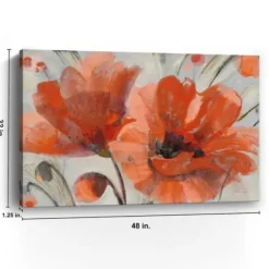 Canvas Art-Kirkland's Home Popping Poppies Canvas Art Print, 48X32 In. Orange/White