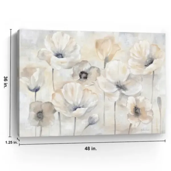 Canvas Art-Kirkland's Home Poppy Garden Landscape Canvas Art Print Gray