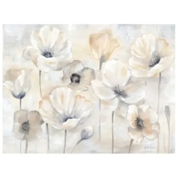 Canvas Art-Kirkland's Home Poppy Garden Landscape Giclee Canvas Art Print White/Tan