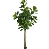 Trees & Topiaries-Kirkland's Home Potted Fiddle Leaf Fig Tree, 8 Ft.