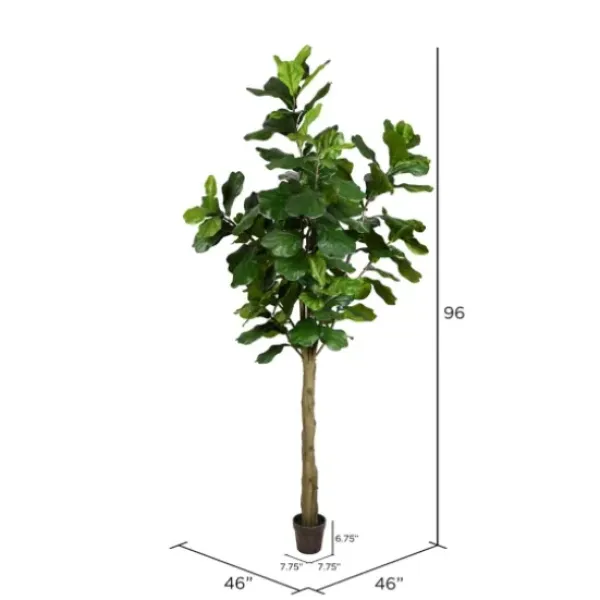 Trees & Topiaries-Kirkland's Home Potted Fiddle Leaf Fig Tree, 8 Ft.