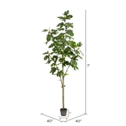 Trees & Topiaries-Kirkland's Home Potted Fig Tree, 7 Ft.