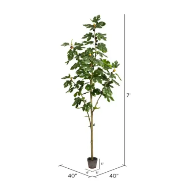 Trees & Topiaries-Kirkland's Home Potted Fig Tree, 7 Ft.
