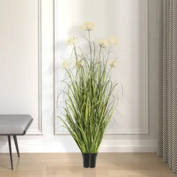 Trees & Topiaries-Kirkland's Home Potted Flowering Grass, 36 In.
