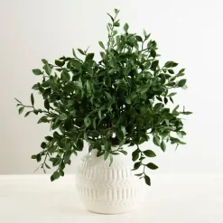 Arrangements & Greenery-Kirkland's Home Potted Greenery Mix Arrangement, 15 In. Green/White