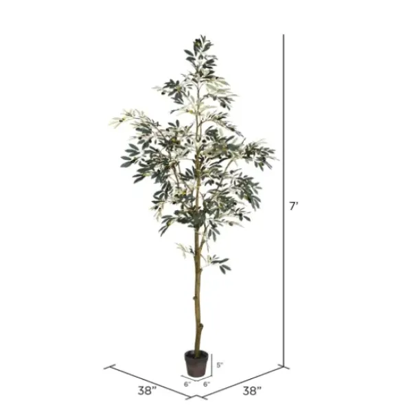 Trees & Topiaries-Kirkland's Home Potted Olive Tree, 7 Ft.