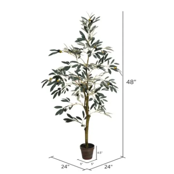 Trees & Topiaries-Kirkland's Home Potted Olive Tree, 4 Ft.