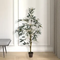 Trees & Topiaries-Kirkland's Home Potted Olive Tree, 4 Ft.
