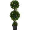 Trees & Topiaries-Kirkland's Home Pre-Lit Double Ball Cedar Potted Topiary