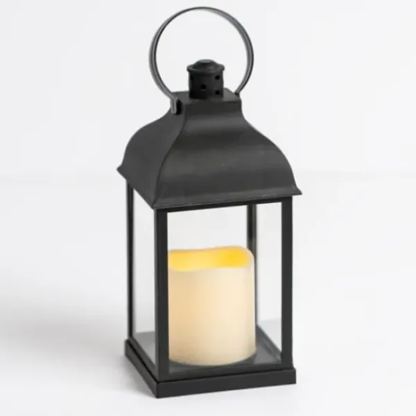 Lanterns-Kirkland's Home Pre-Lit Matte Ring Led Lantern Black