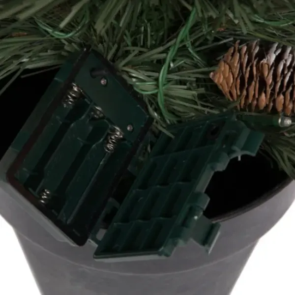 Arrangements & Greenery-Kirkland's Home Pre-Lit 4-Pc. Outdoor Christmas Greenery Set Green/Red