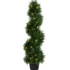 Trees & Topiaries-Kirkland's Home Pre-Lit Potted Spiral Pond Cypress Topiary, 3 Ft.