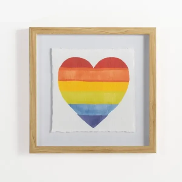 Framed Art-Kirkland's Home Pride Rainbow Heart Framed Art Print White/Multi