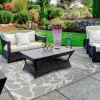 Outdoor Rugs-Kirkland's Home Priya Plaid Indoor/Outdoor Area Rug, 2X7 Gray