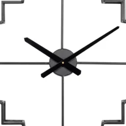 Clocks-Kirkland's Home Quatrefoil Iron Cut-Out Wall Clock Black