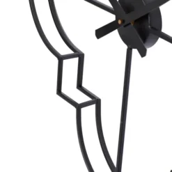 Clocks-Kirkland's Home Quatrefoil Iron Cut-Out Wall Clock Black