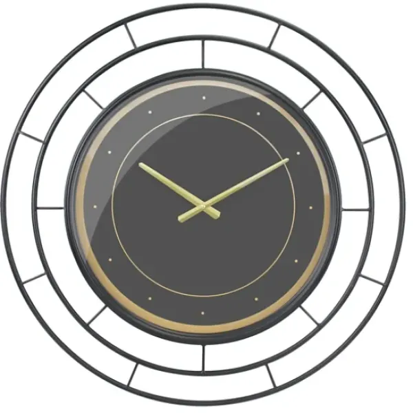 Clocks-Kirkland's Home Radial Wire Metal Wall Clock Black