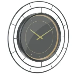 Clocks-Kirkland's Home Radial Wire Metal Wall Clock Black