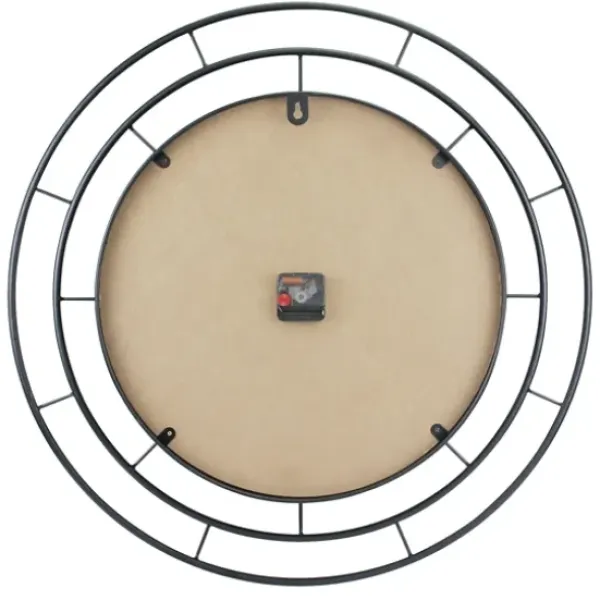Clocks-Kirkland's Home Radial Wire Metal Wall Clock Black