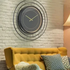 Clocks-Kirkland's Home Radial Wire Metal Wall Clock Black